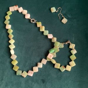 Aqua semi precious stone set